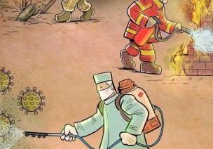 伊朗艺术家创意插画，告诉孩子是谁在替我们负重前行